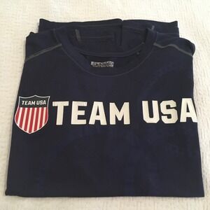 Team USA Blue T Shirt Womens XL Olympic‎ Games Training Activewear Top